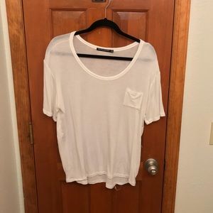 White soft Brandy Melville pocket tee